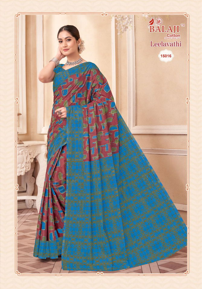 Leelavathi Vol 15 By Balaji Pure Cotton Printed Saree Wholesale Shop In Surat